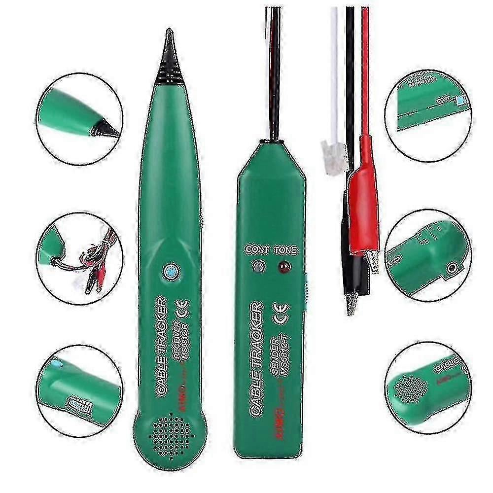 Professional Network Cable Tester Network Cable Measuring Table For Phone, Cable Tracker, Line Finder, Green