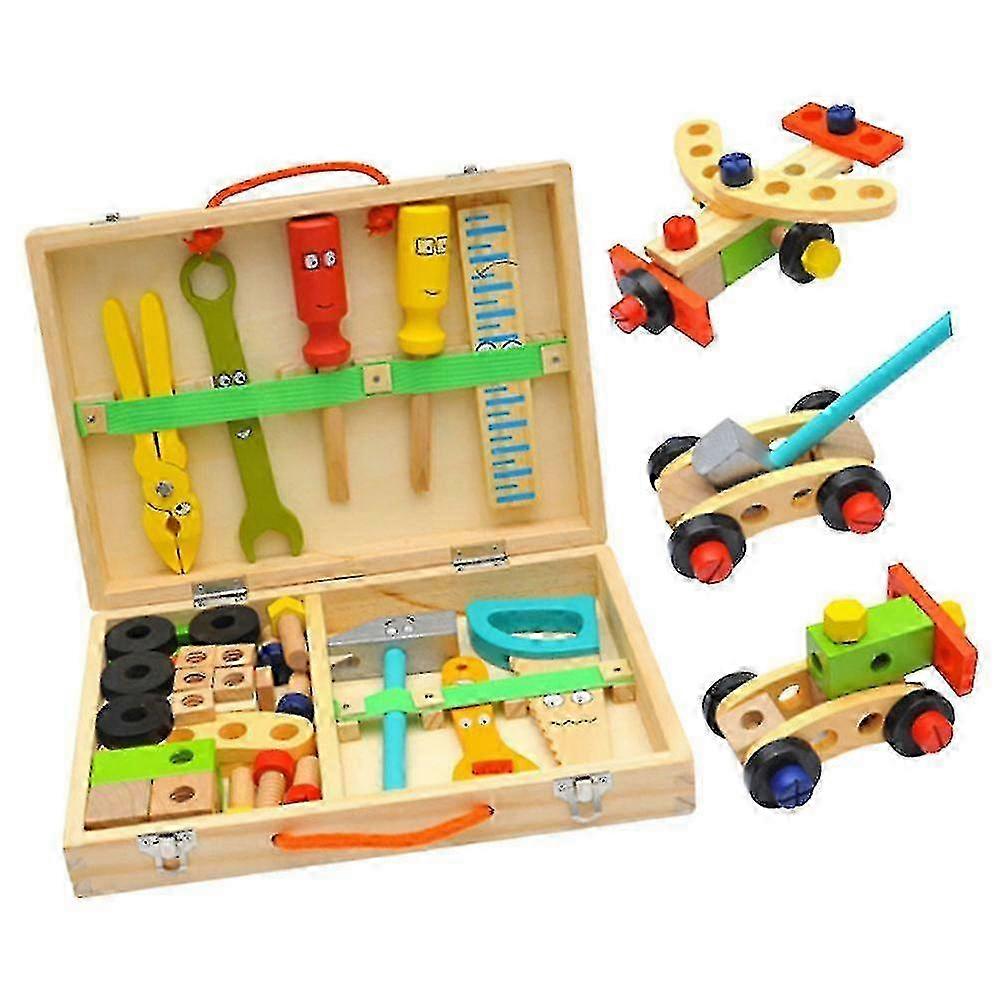 1 Set Childrens Simulation Toolbox Toy Cartoon Toolbox Set Pretend Play Repair Tools Kit Disassembly