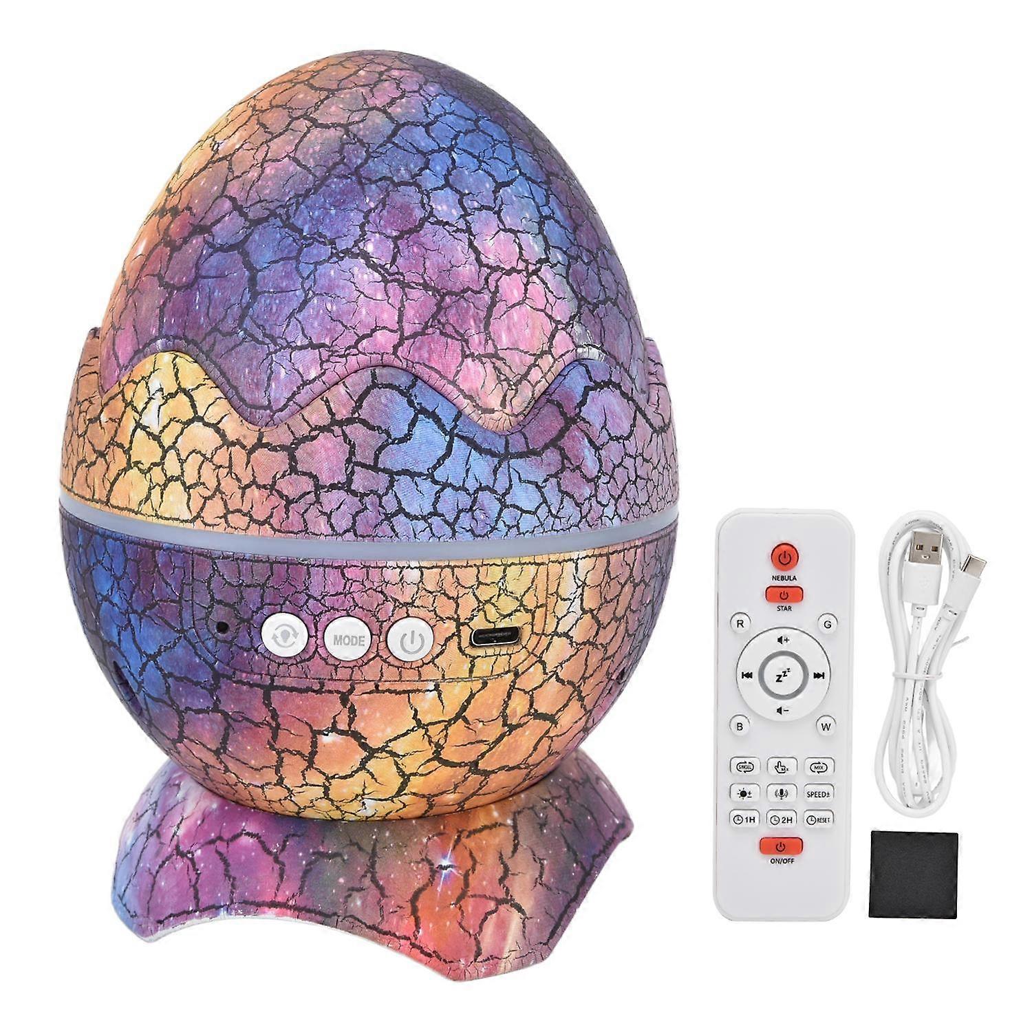 Dinosaur Egg Star Projector Adjustable Angle White Noise Bluetooth Night Light Projector with Remote