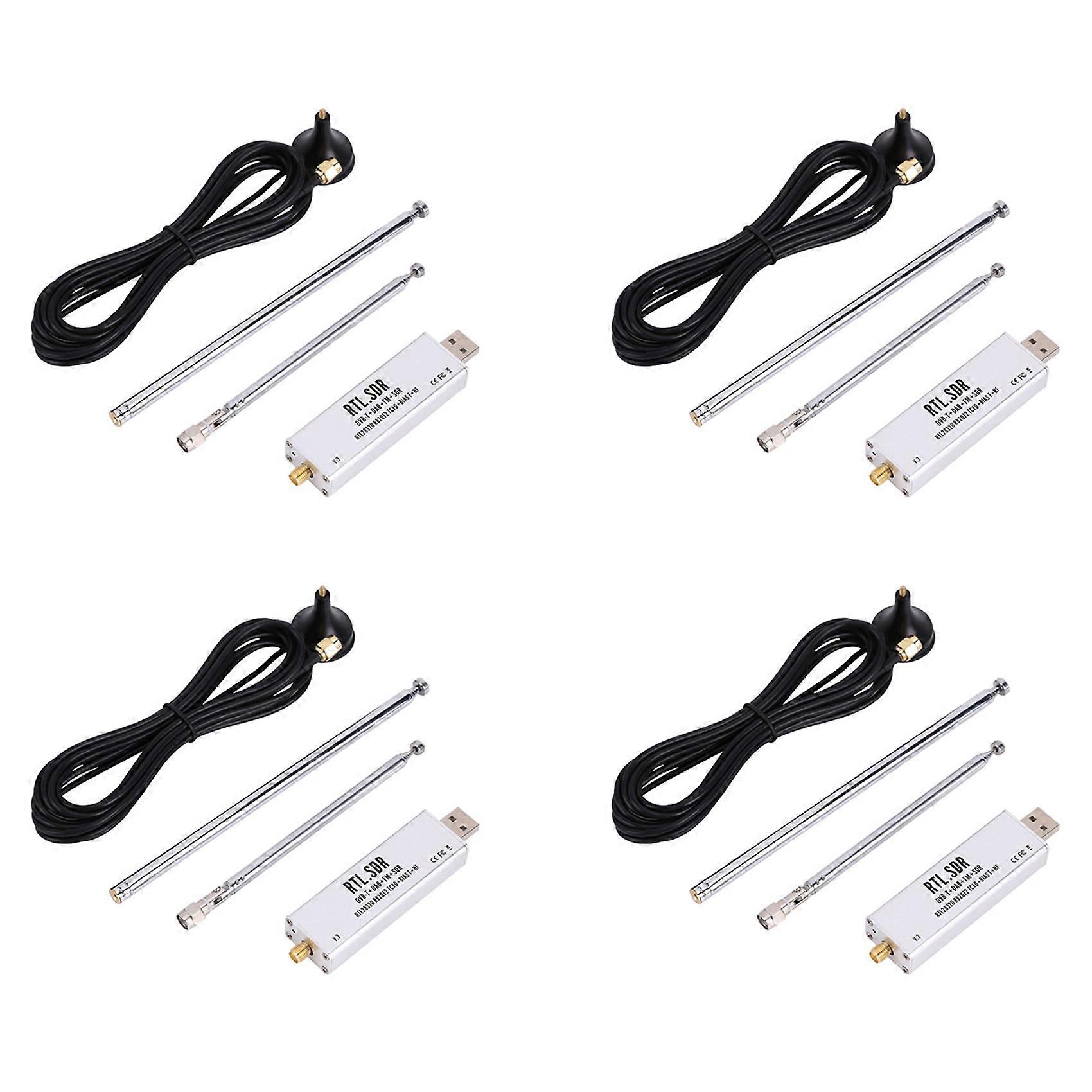 4X for RTL-SDR Blog RTL SDR Receiver V3 RTL2832U 0.1MHz-1.7GHz TCXO SMA Software Defined Radio Receiver with Antenna