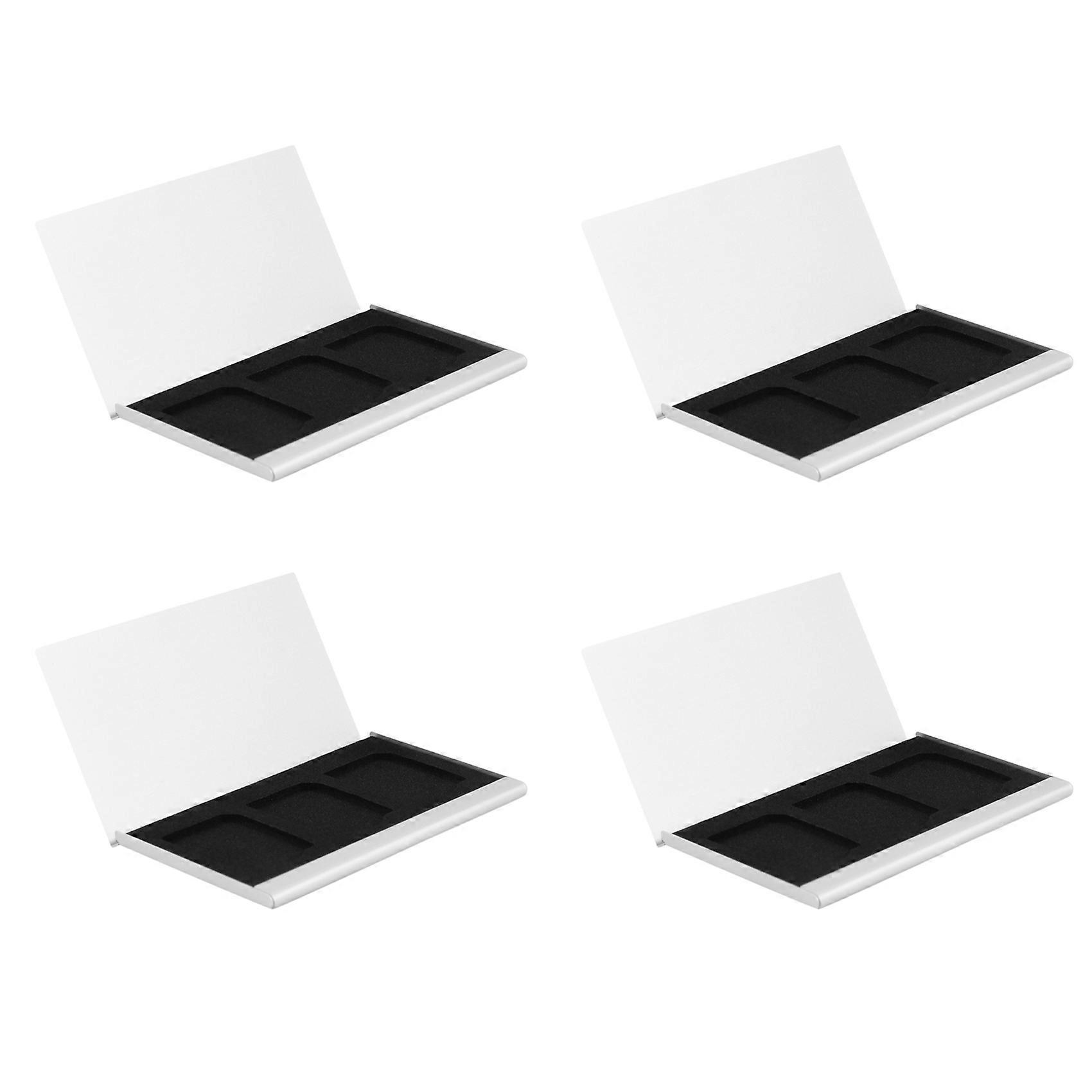 4X Aluminum Alloy Memory Card Case Card Box Holders for 3PCS SD Cards