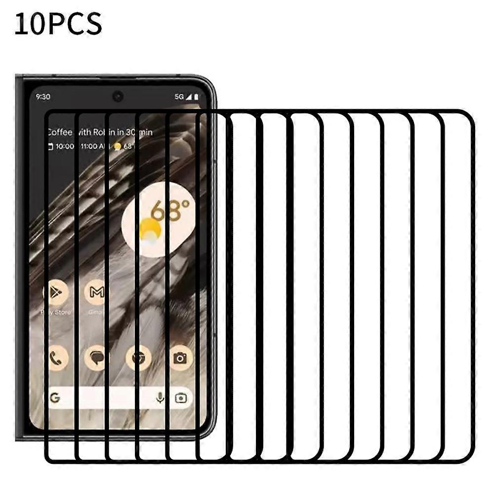 RURIHAI 10Pcs電話スクリーンプロテクターはGoogle Pixel Fold、二次硬化2.5D 0.26mm高アルミニウムシリコンガラスと互換性があります