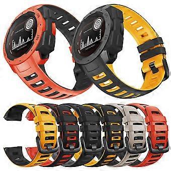 For Garmin Instinct / Instinct Esports Two-color Silicone Watch Band(Red+Black)