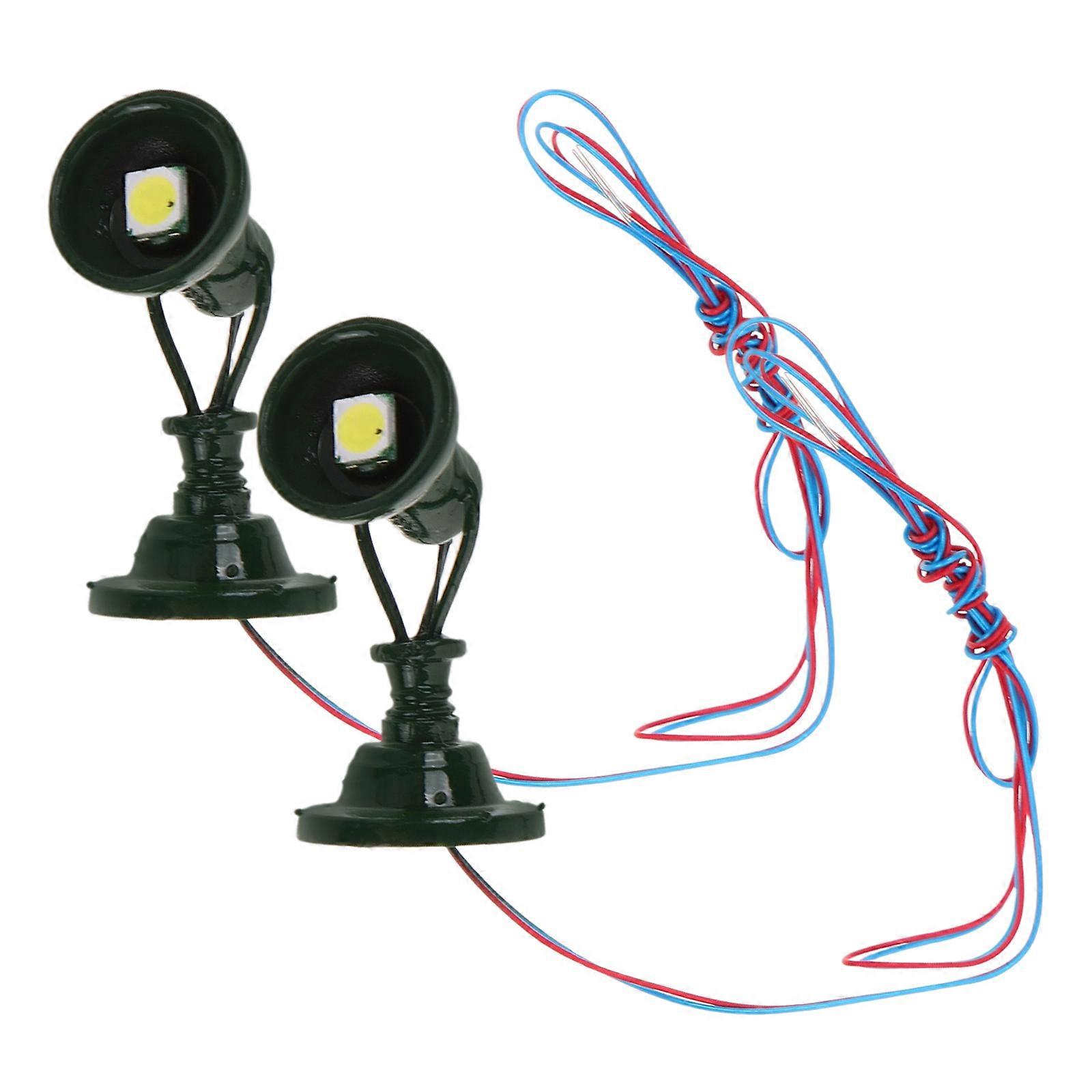 Fire Train Model Mini Railroad Signal Lamp for Decorative 2Pcs Set