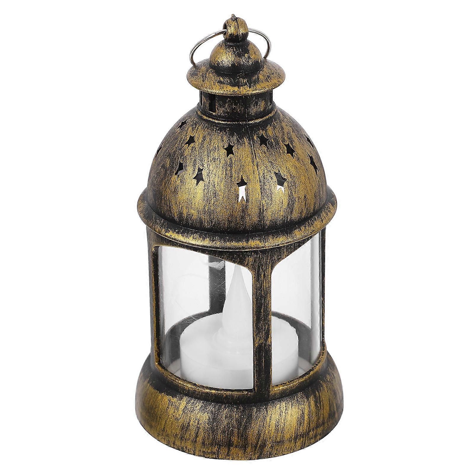 Retro Candle Lantern Lantern Decor for Decoration ABS Golden