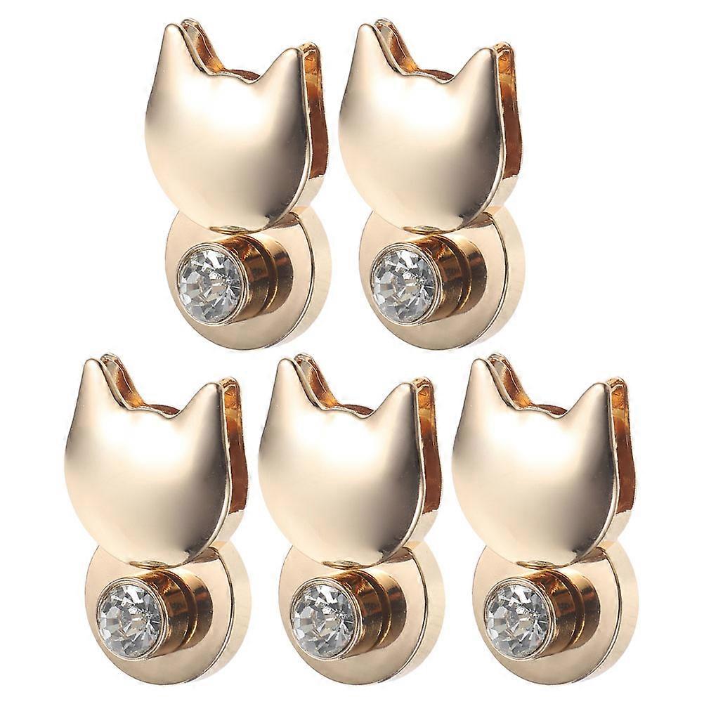 Golden Zinc Alloy Purse Claps Cat Shape Twisting Turn Locks 5Pcs