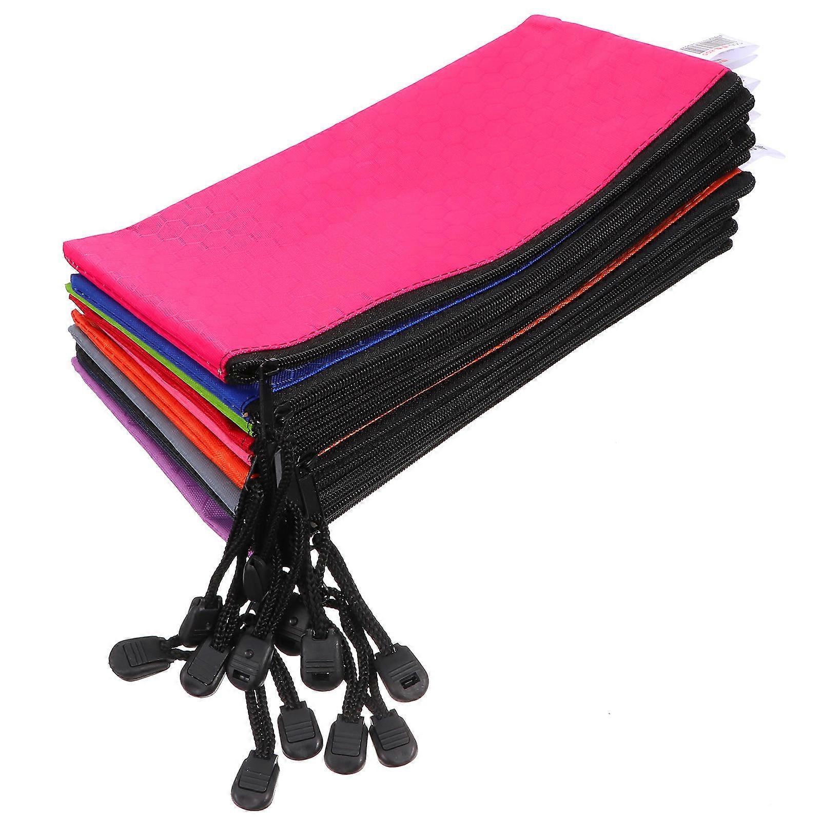 12pcs A6 Size Storage Bags for Organizing Desk with Sturdy Oxford Cloth Material