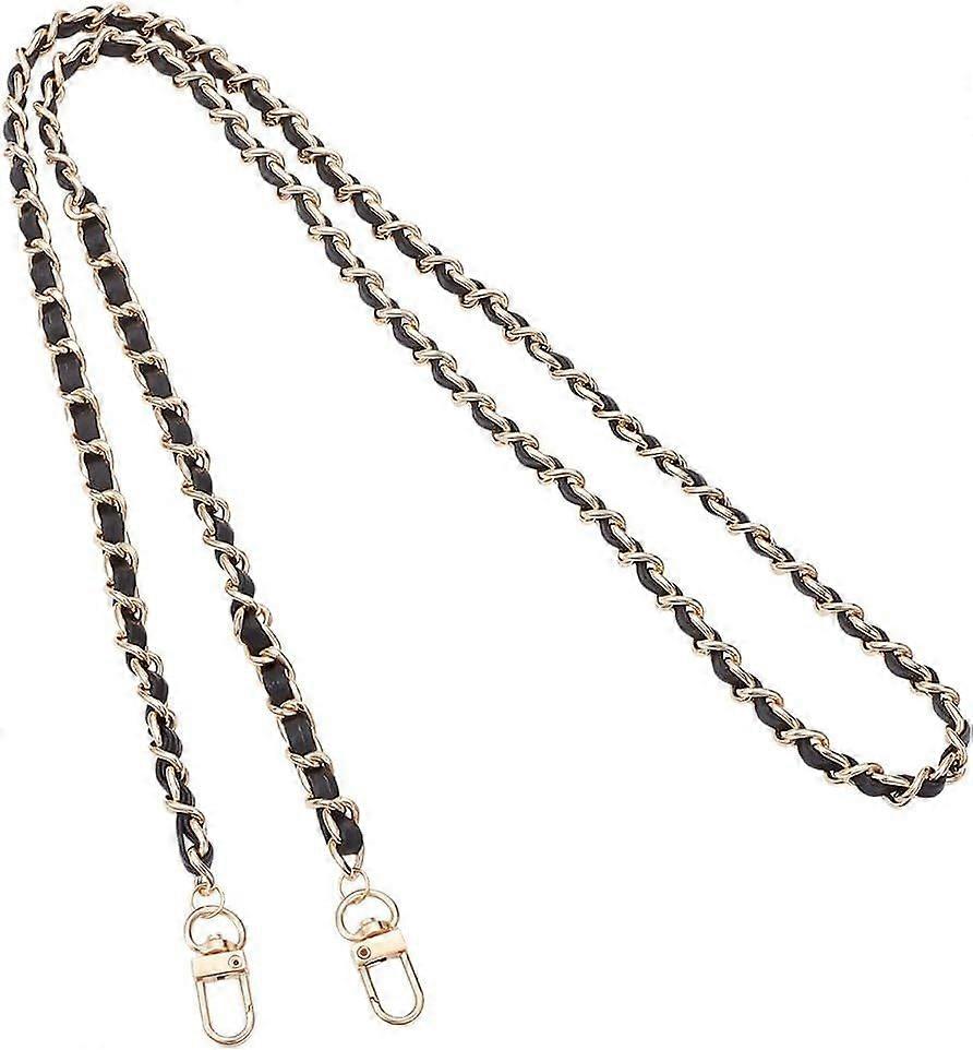45.66"Purse Chain Strap Crossbody Bag Chains Strap Replacement Leather Chain Straps with Alloy Swivel Clasps for Crossbody Shoulder Bag