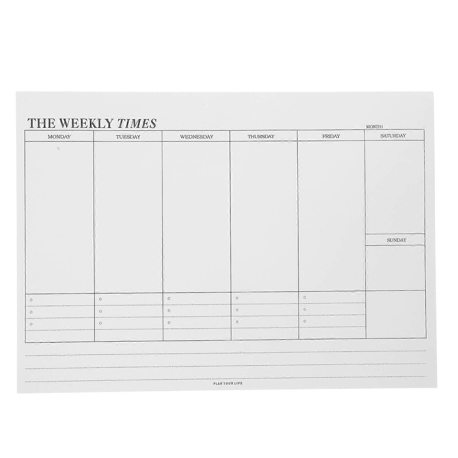 Weekly Memo Pad for Schedule Paper Planner White