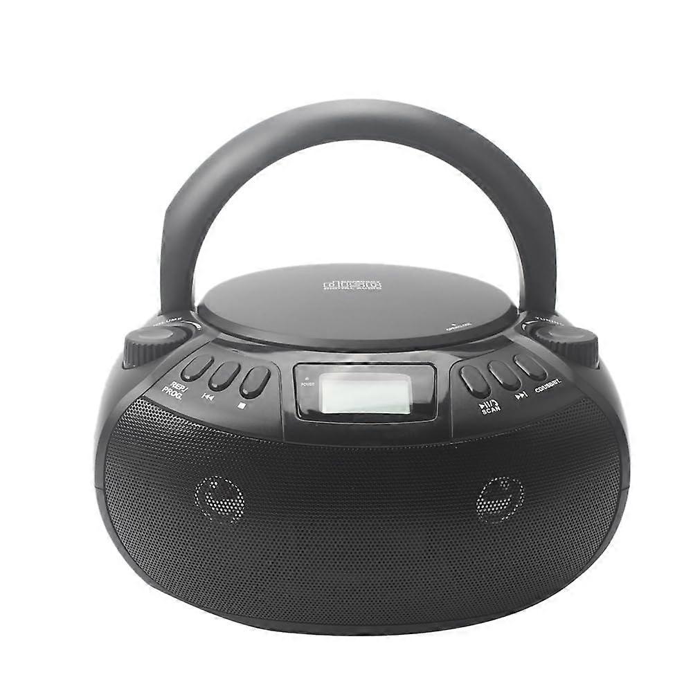 Portable Bluetooth CD Player with FM Radio, USB Playback, Dual Stereo Speakers, UK Plug