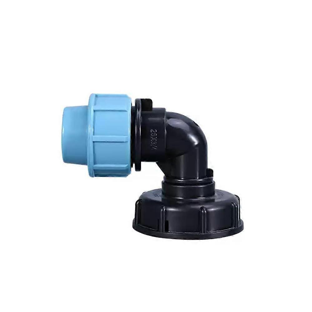IBC Tank Connector S60x6 to 25mm MDPE Pipe Adapter Elbow, LeakProof HeavyDuty Garden Irrigation