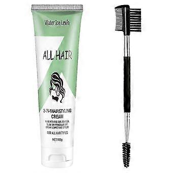 3-in-1 Haarstylingcreme mit Bürste, definiert Locken, spendet Feuchtigkeit und glättet für welliges und lockiges Haar, 1 Stück
