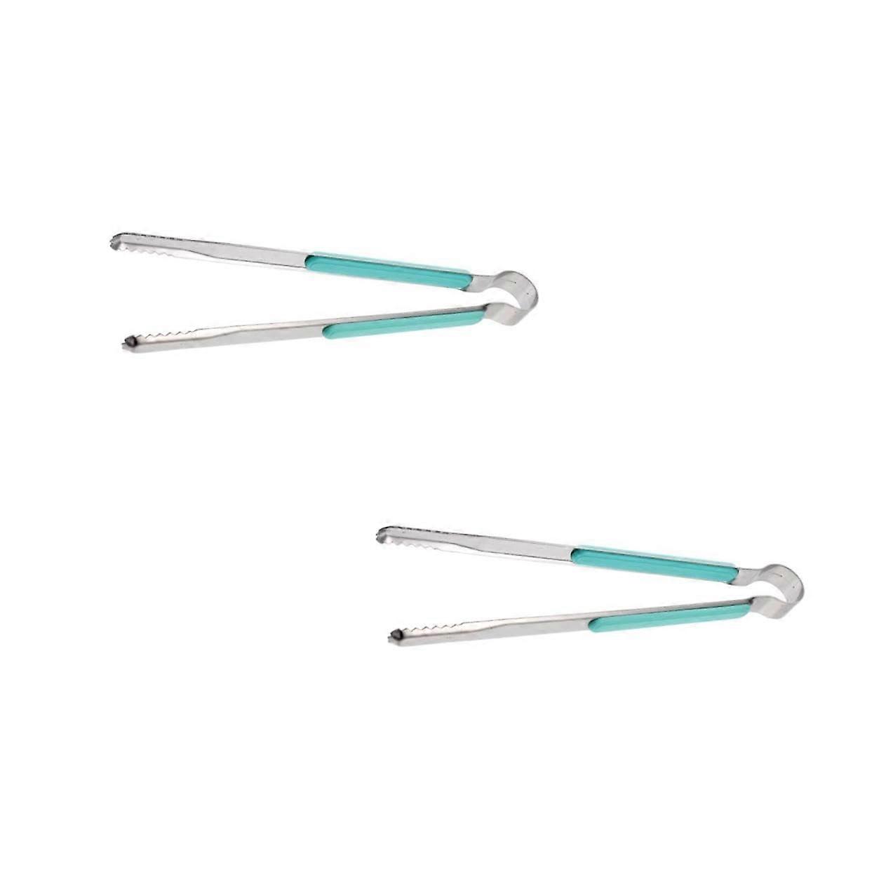 2pcs Stainless Steel Serving Tongs Multipurpose Buffet and Salad Tool with Elegant Silver Finish