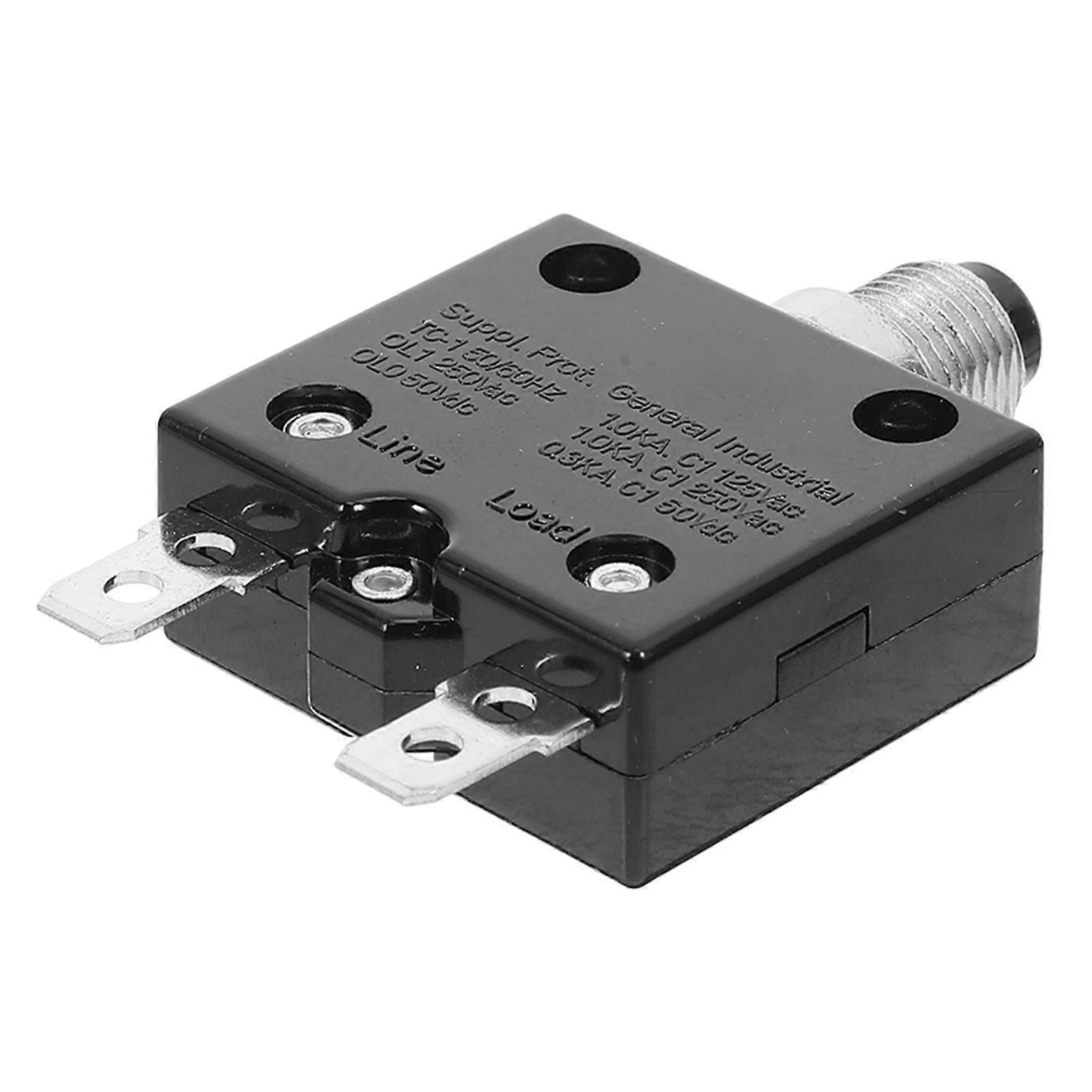 Manual Reset Push Button Circuit Breaker 15A with Overload Protection for Circuits