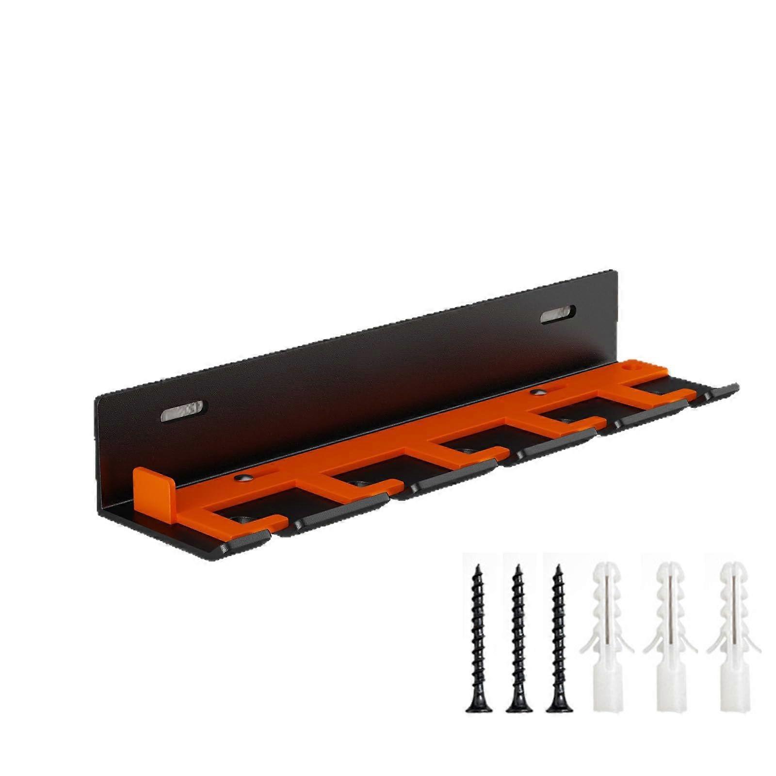 Pneumatic Tool Organizer Wall Mounted 5 Slot Rack with Secure Sliding Lock Rust Resistant Metal