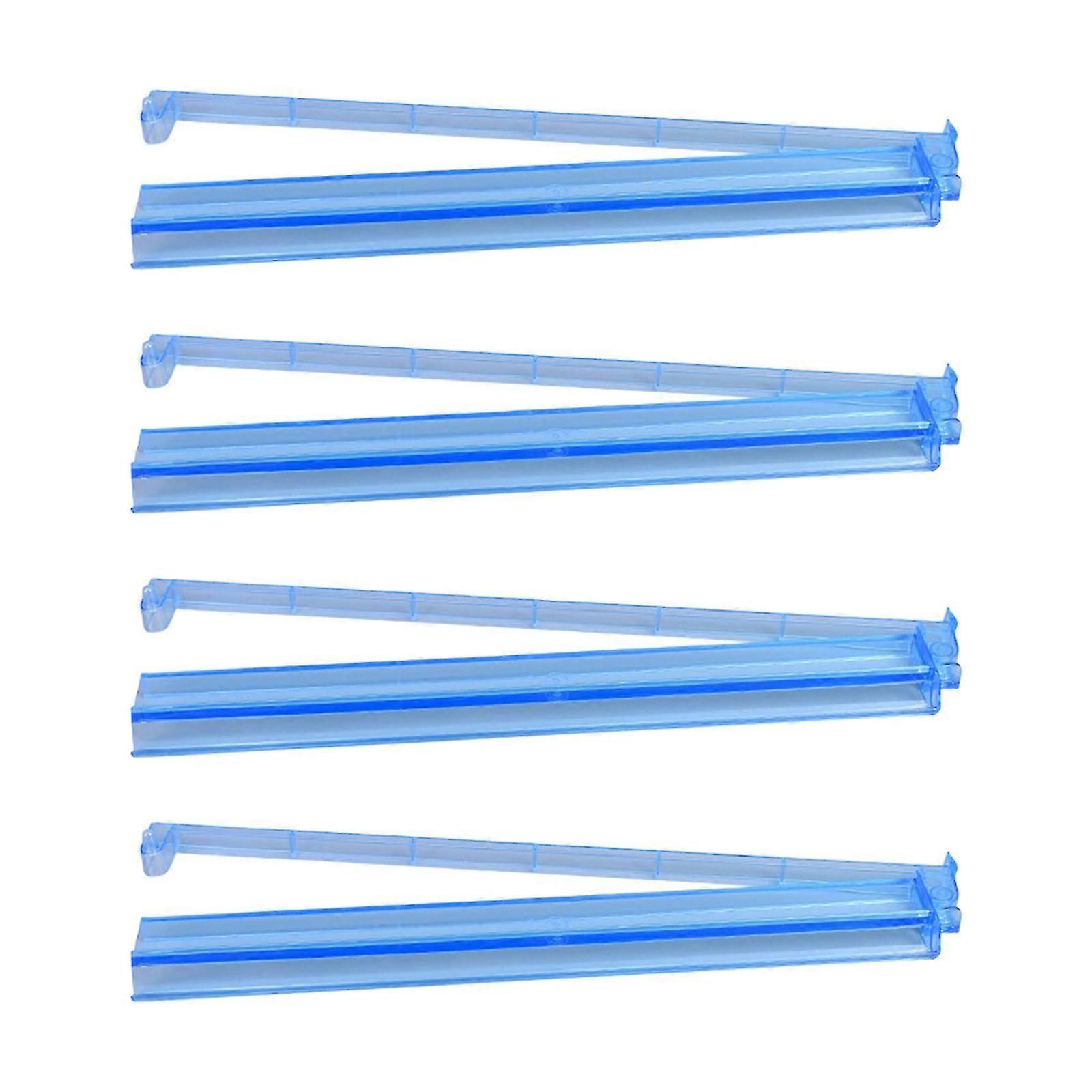 4Pcs Acrylic Mahjong Rack with Pusher, Transparent Silver
