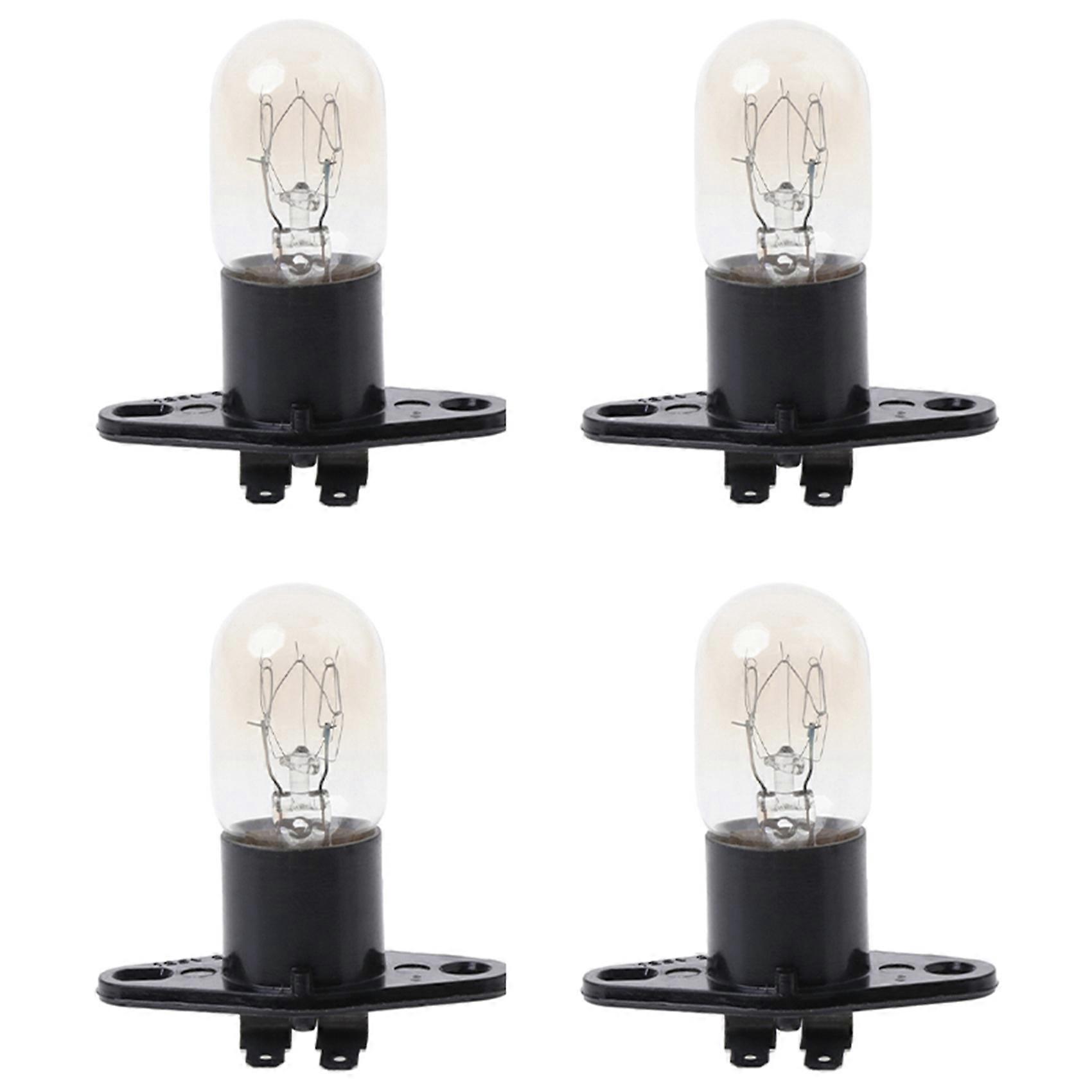 4Pc Microwave Oven Global Light Lamp Bulb Base Design 250V 2A Replacement Universal