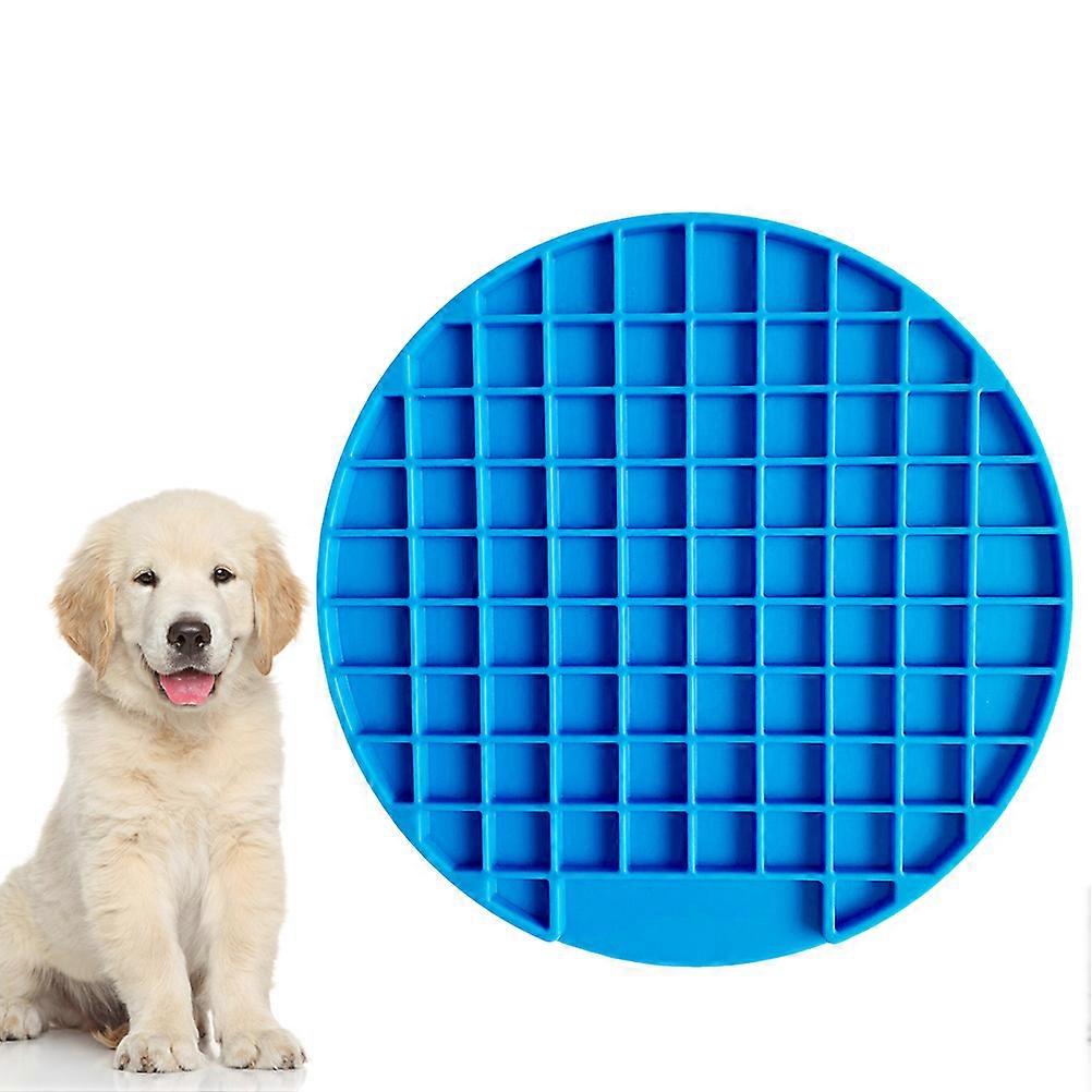 Pet Feeding Mat Silicone Function Slow Feeding Pad Blue Cushion