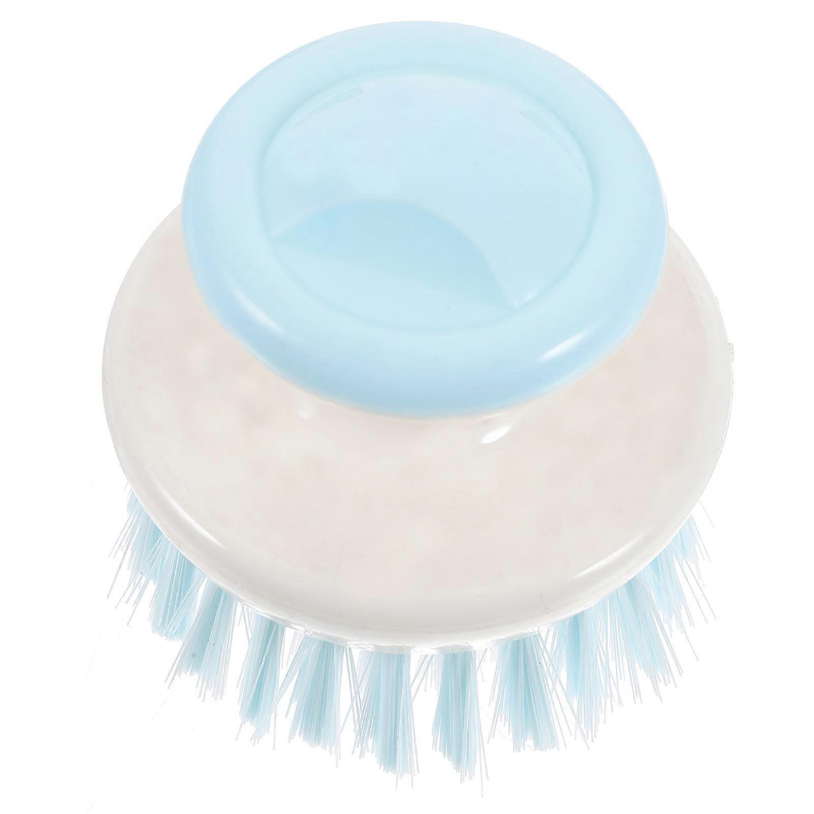 Dish Scrubber With Handle Kitchen Cleaning Tools 7X7X6.5CM Blue Stain Removal 1Pcs