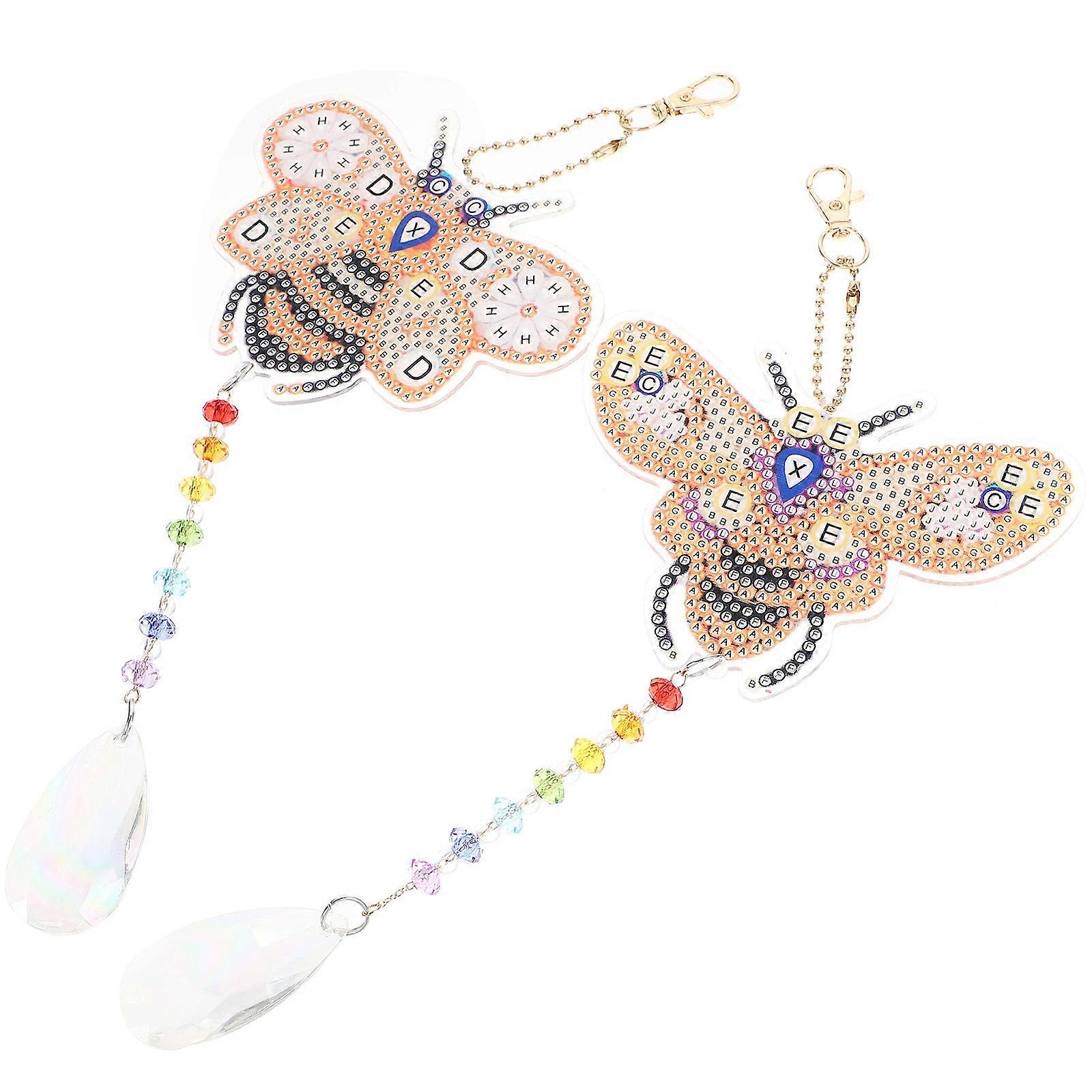 Diamonds Wind Chime Kit Acrylic Bee Shape Pendant for DIY 1Set