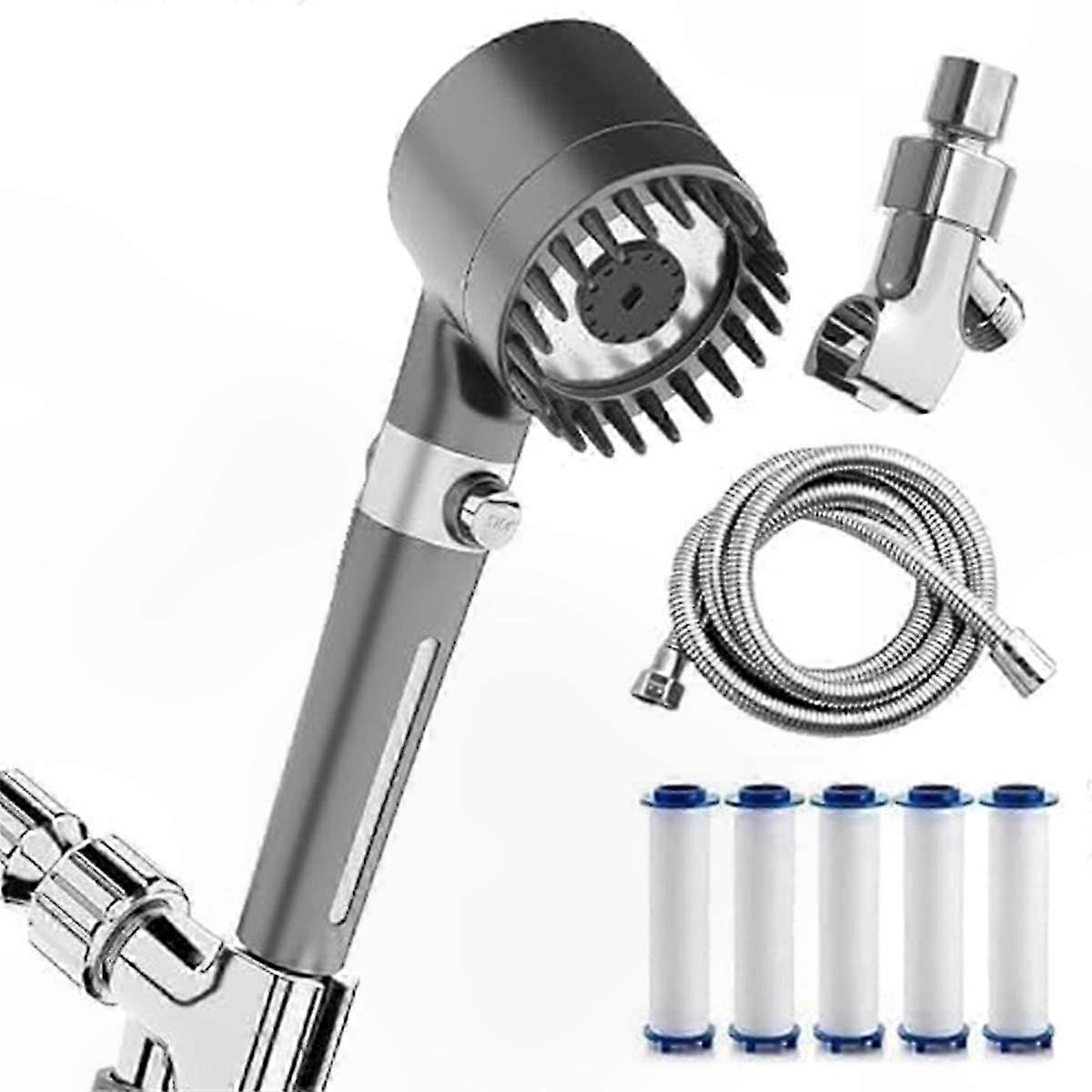 3-Mode Handheld Showerhead with Filter, Adjustable Spray Settings