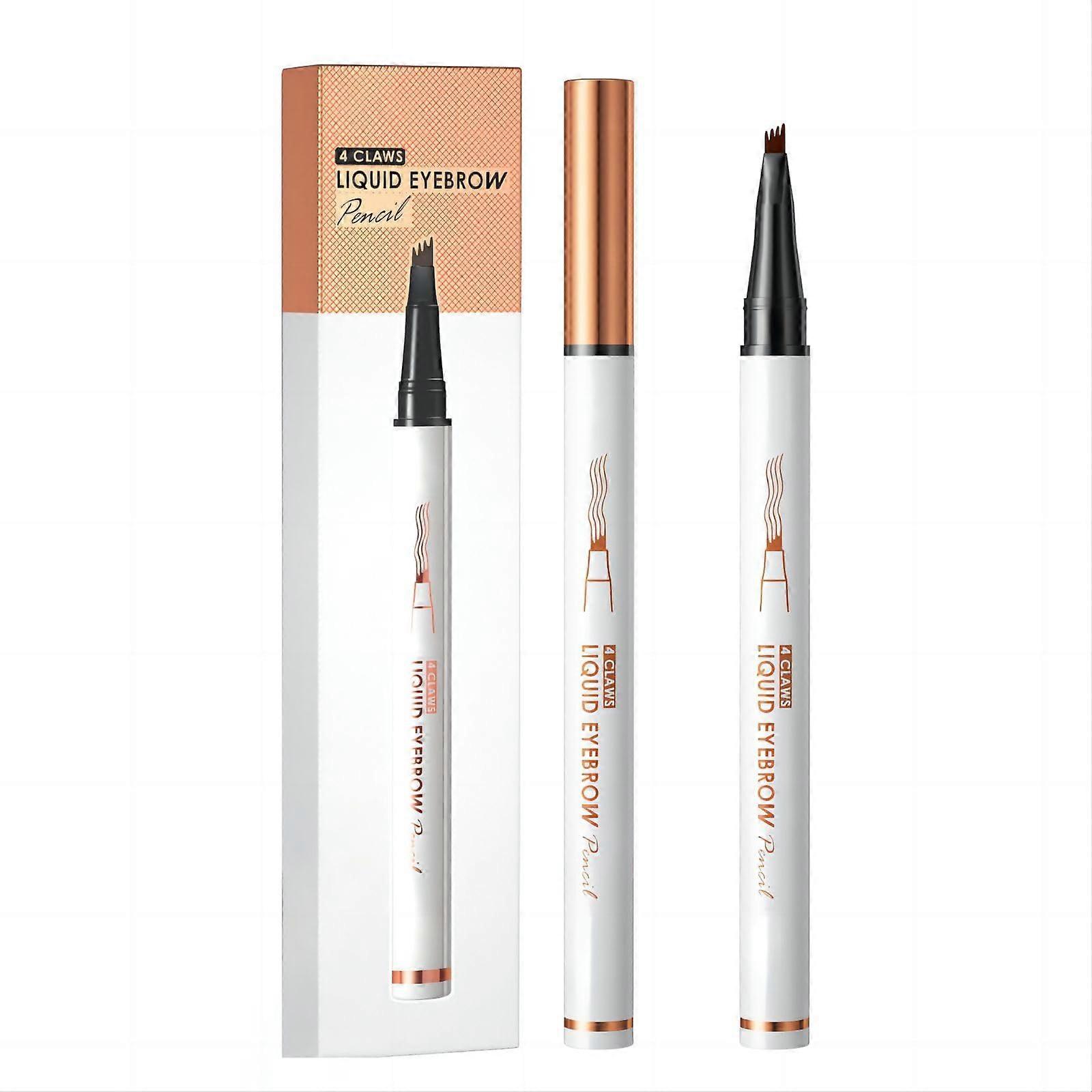 Waterproof Smudge Proof Eyebrow Pencil 4Pack Black Micro Fork Tip 24h Long Lasting Color