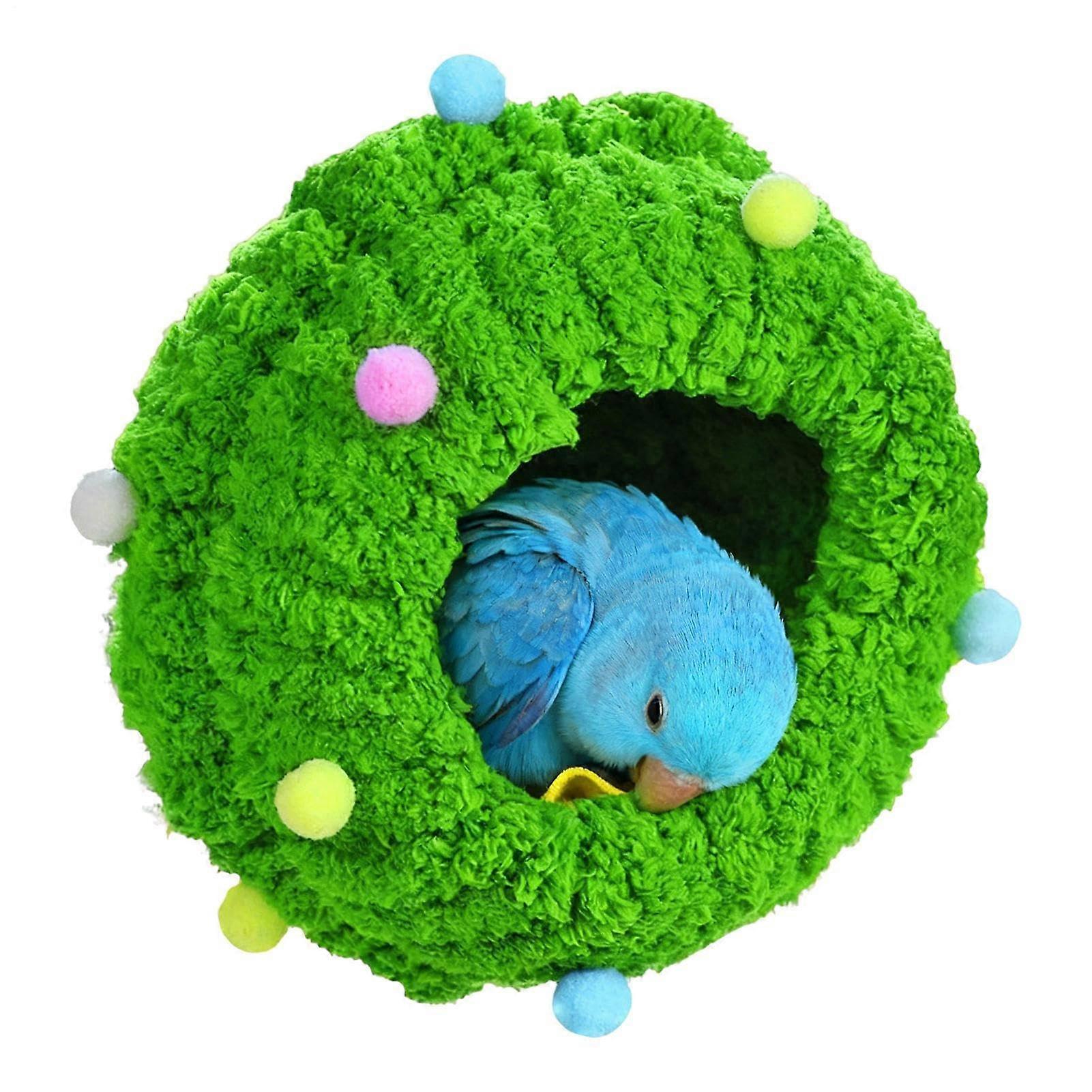 Bird Nest for Parakeets with Warm DraftProof Interior, Hanging Cozy Parrot Sleeping Bed for Winter