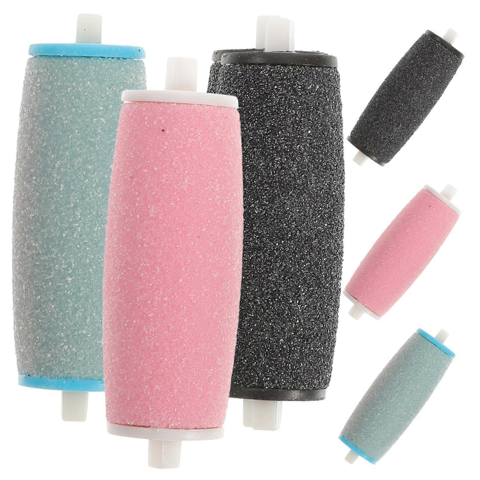 6pcs Pedicure Replacement Roller Head for Hard Skin Removal with Durable Grinding Material