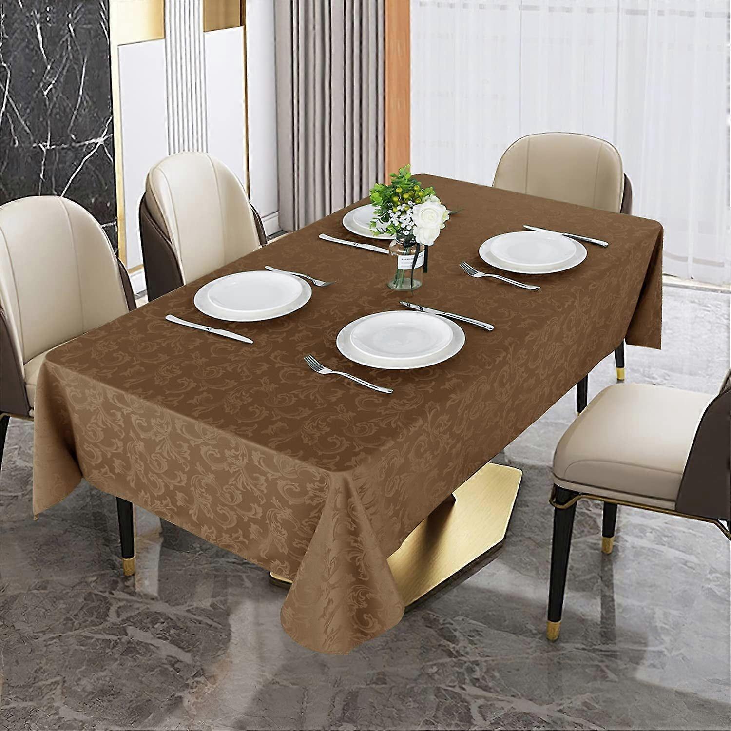 Solid Flower Table Cloth - Heavy Duty Waterproof Wrinkle Free Microfiber