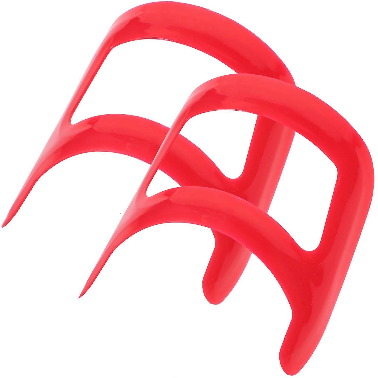 Beard Styling Tool Beard Shape Ruler for Men Use 2Pcs Plastic Red