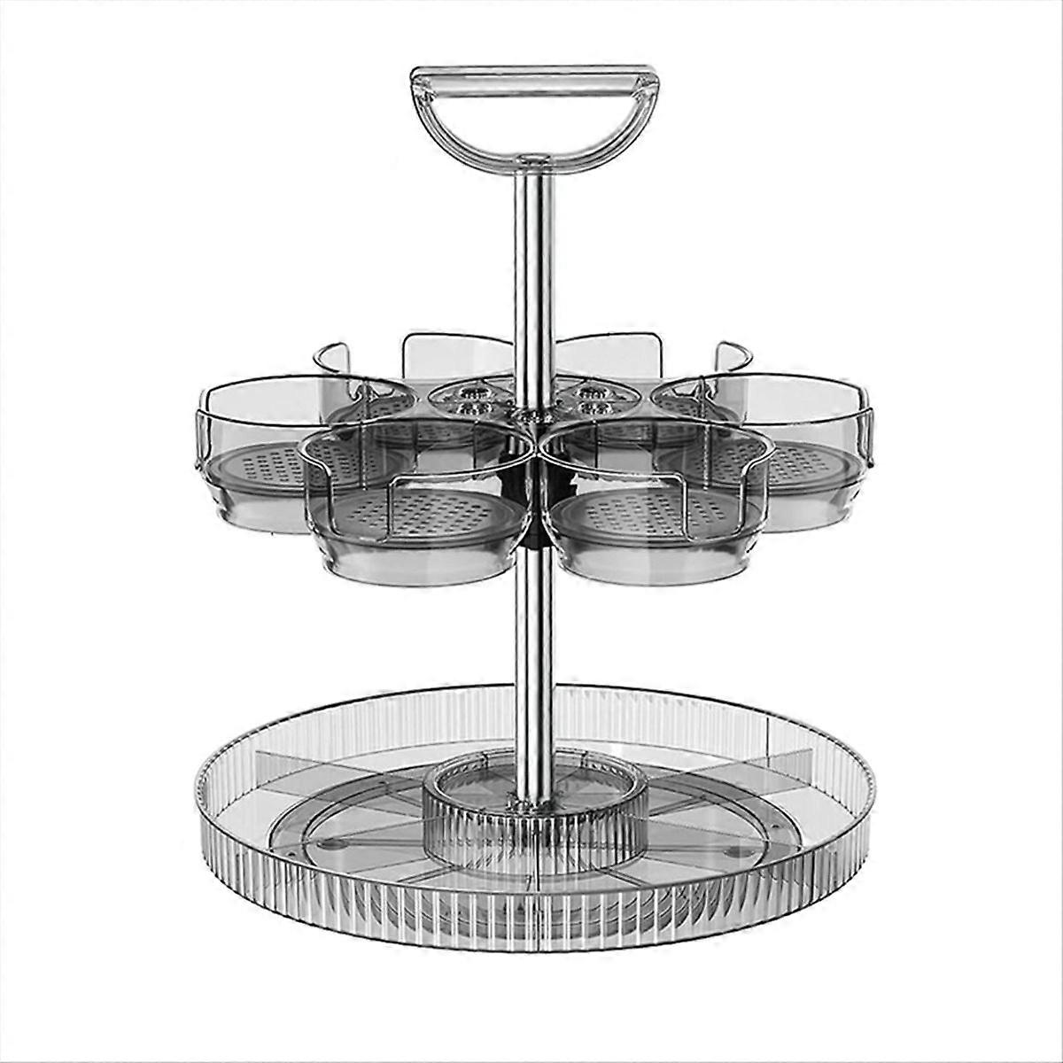 Rotating Water Bottle Organizer for Black & Gray