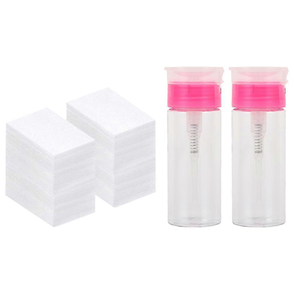 Nail Polish Remover Set Nail Wipes with Plastic Empty Bottles 1Set for Storage