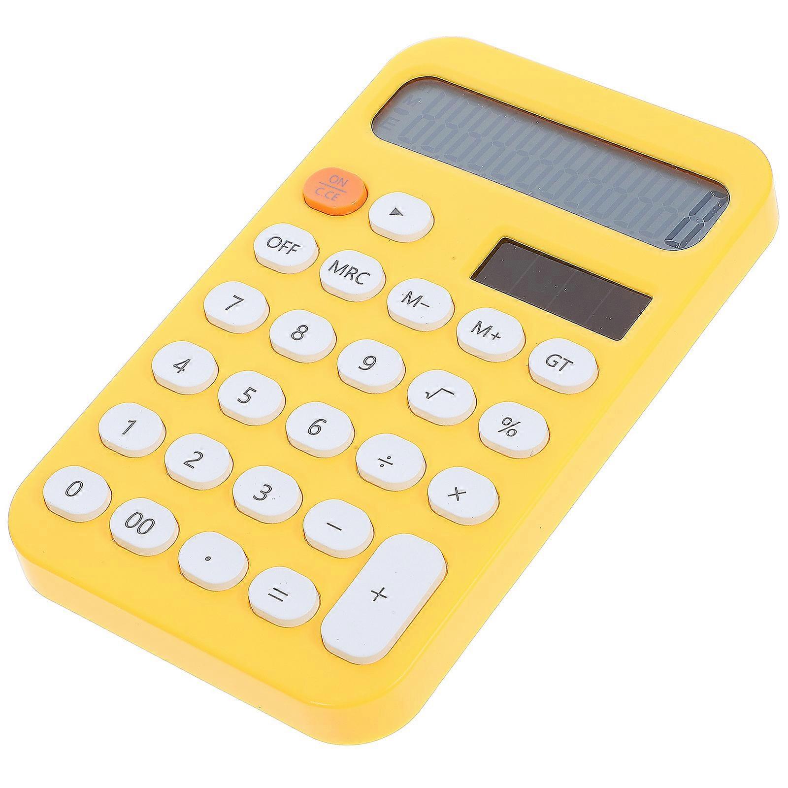 Yellow Multi-Function Calculator for Office Use Practical Tool