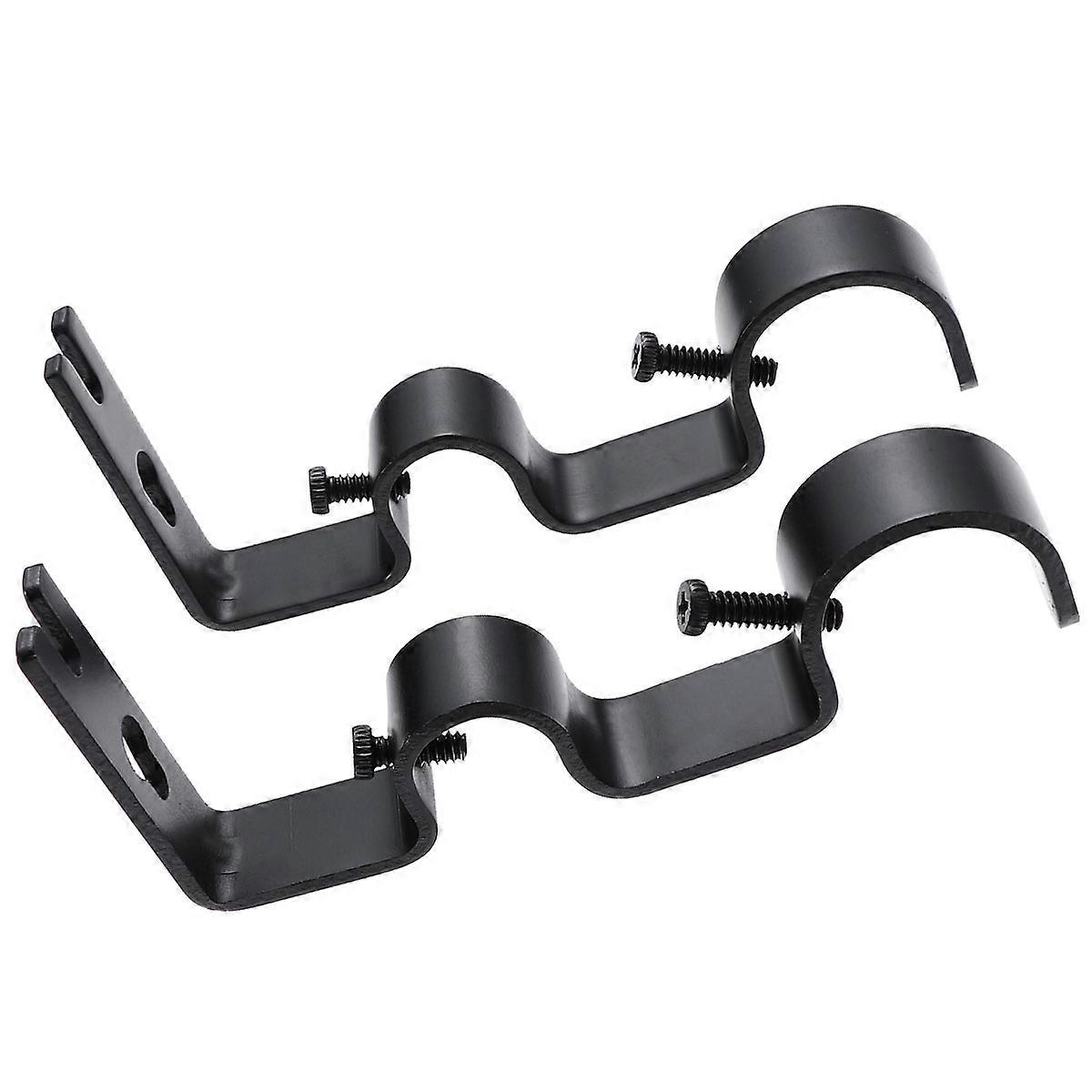 Curtain Rod Bracket Curtain Holder for 2Pcs Black Accessories