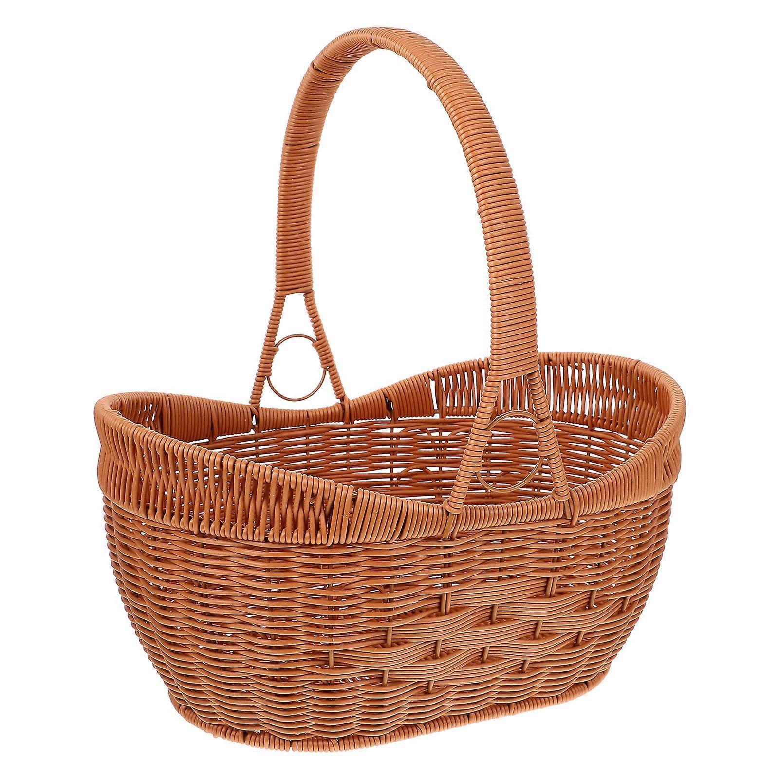 Picnic Fruit Basket Reusable Hand-Held Picnic Basket for Storage