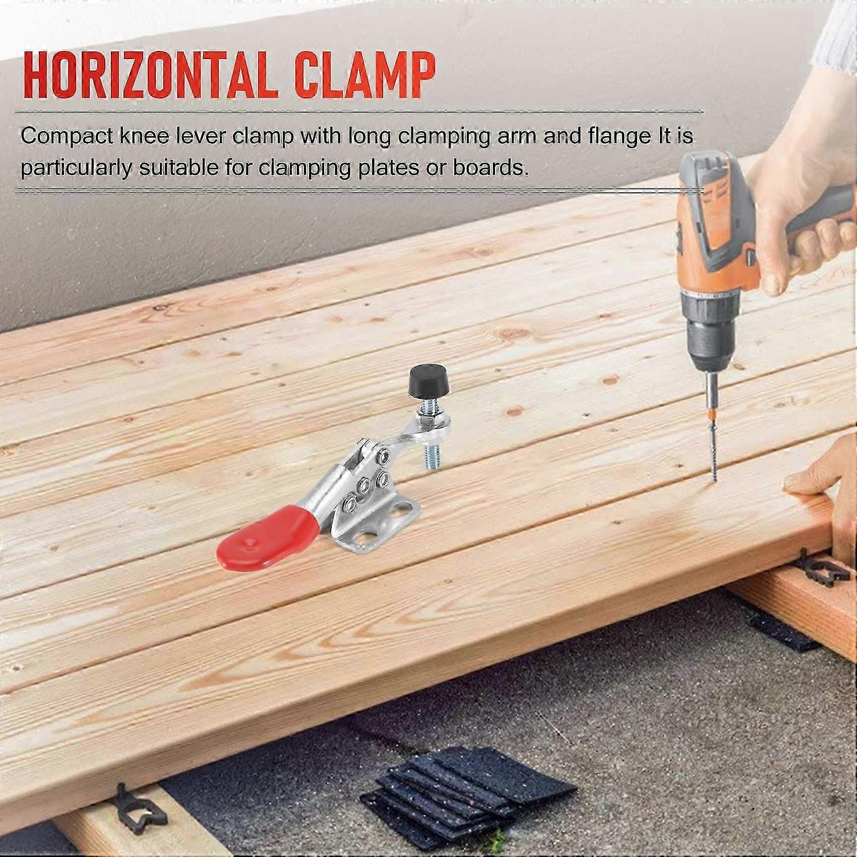1pc 27kg Anti-Slip U Shape Toggle Clamp Holding Capacity Push Pull Toggle Clamp Vertical/Horizontal Type for Hand Tool