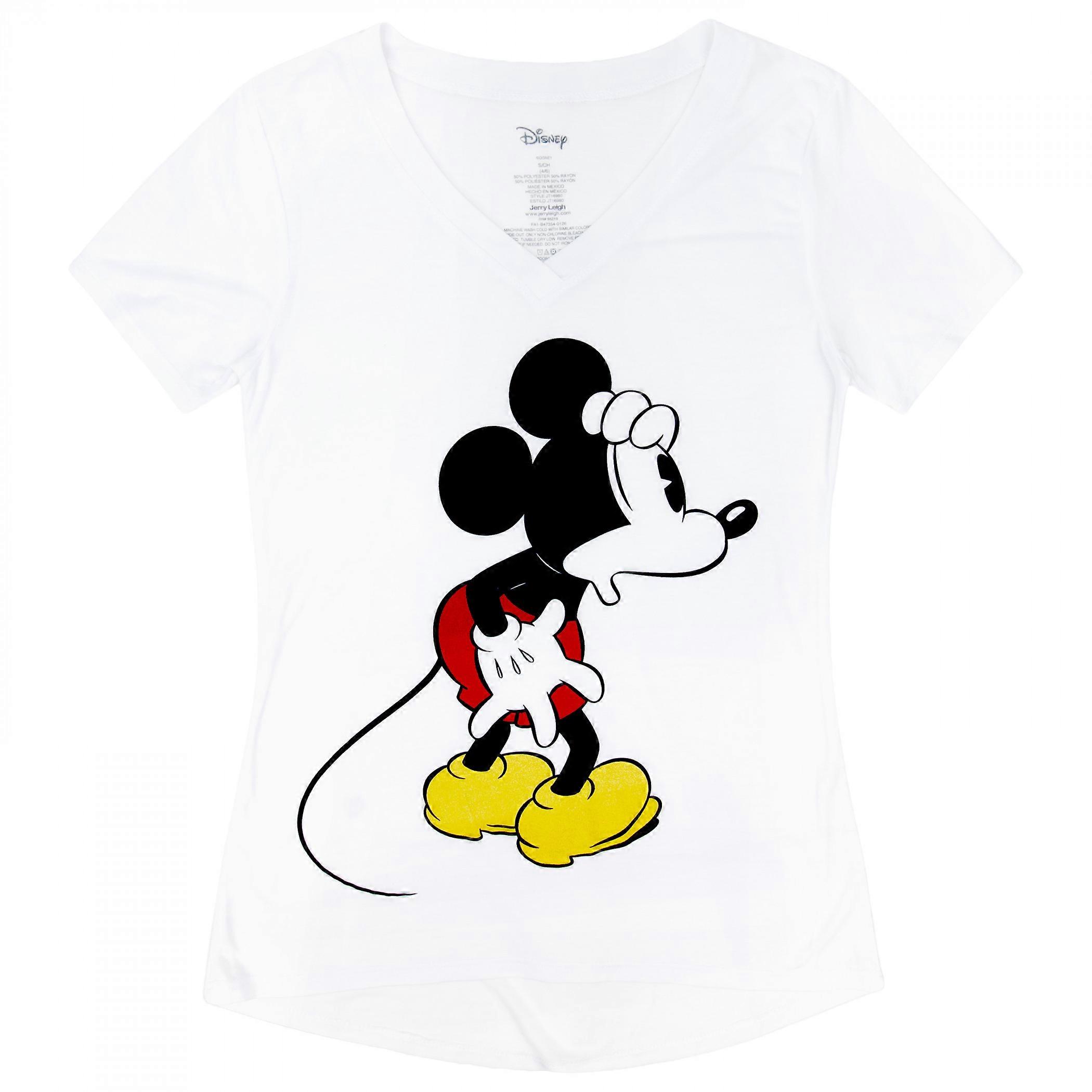 Mickey Mouse Vintage Surprise Junior's V-Neck T-Shirt