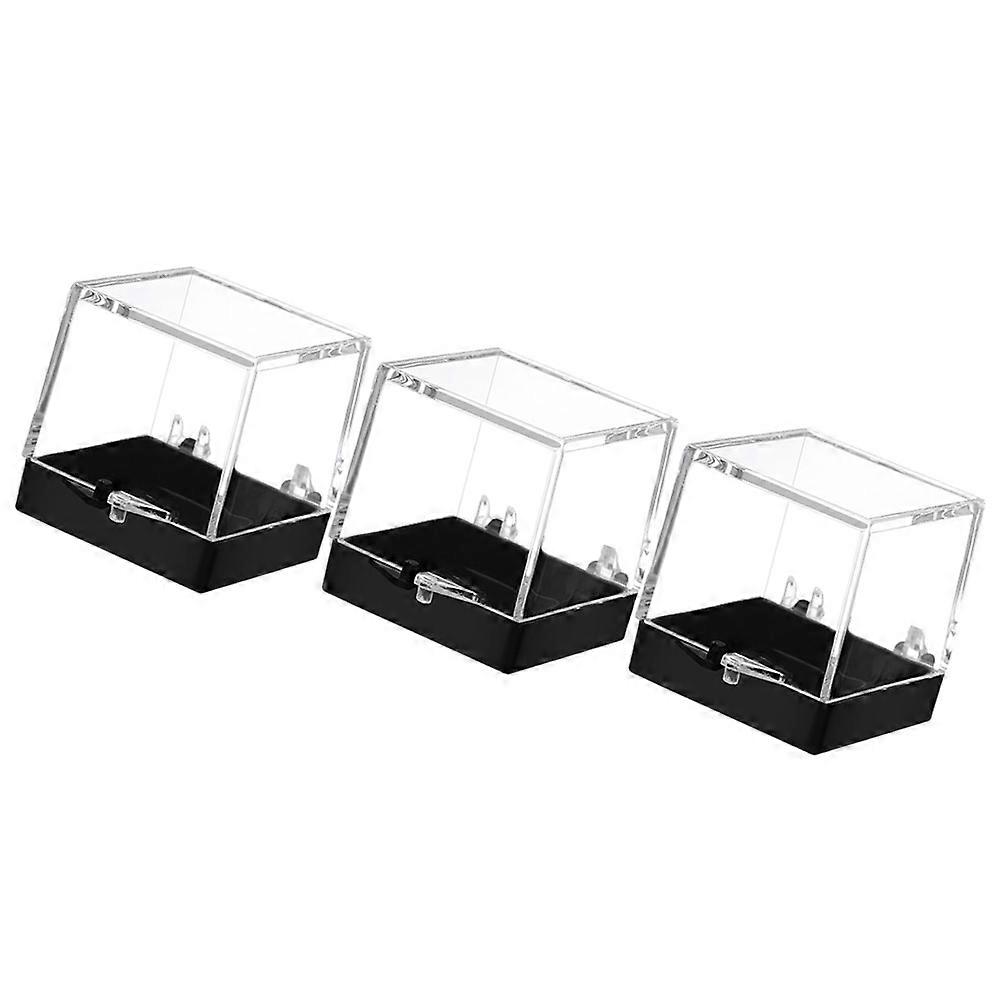 3pcs Clear Specimen Display Boxes Specimen Containers Reusable Sample Storage Boxes