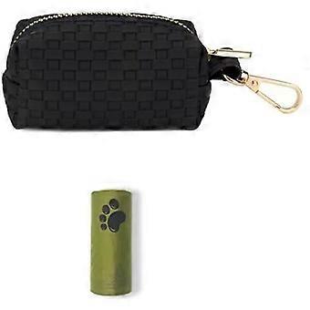 Dog Poop Bag Dispenser, Dog Poop Bag Holder with Carabiner, Dog Waste Bag Dog Poop Scooper for Dogs (Black)