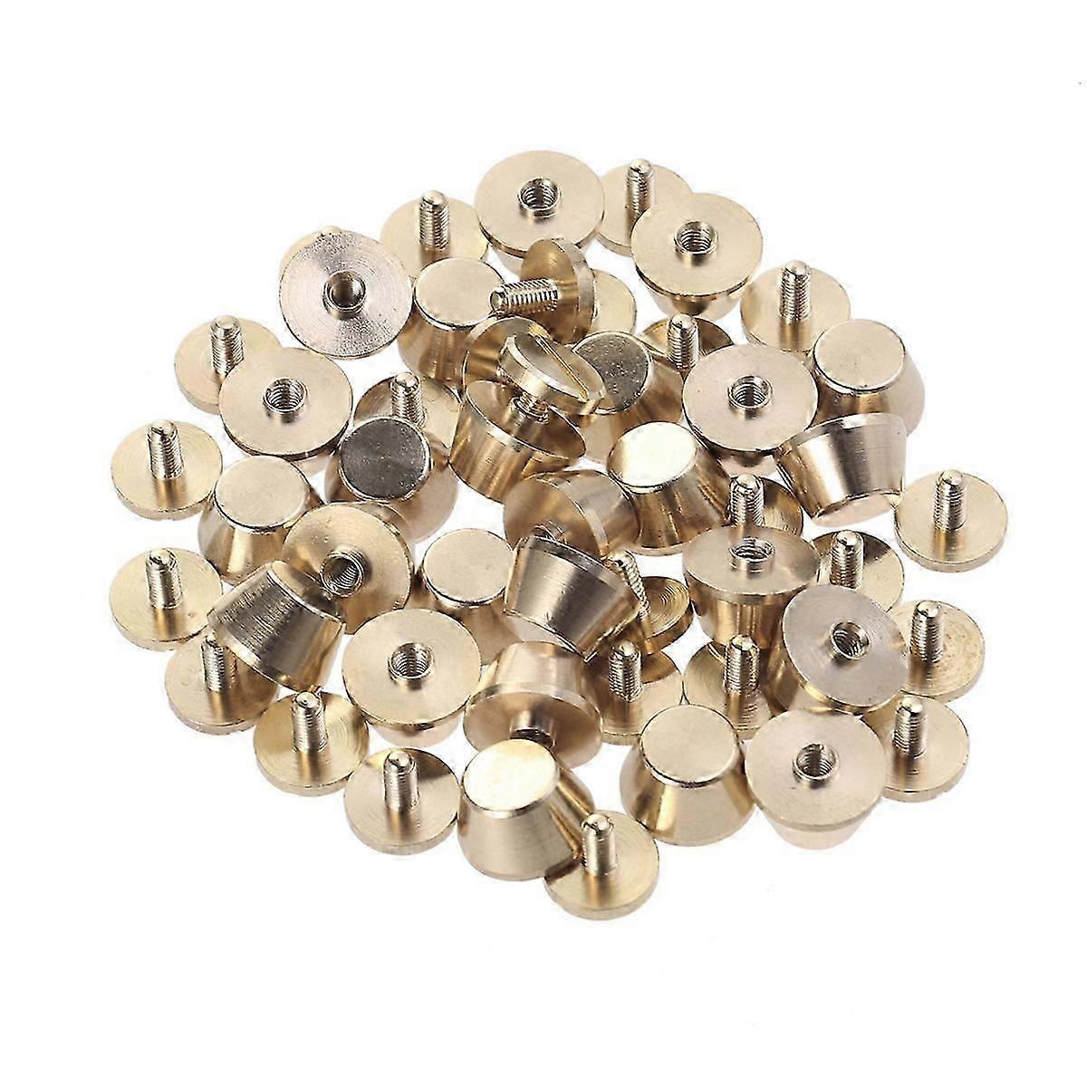 Golden Copper Studs with Screw Base, Fine Copper, 25Pcs