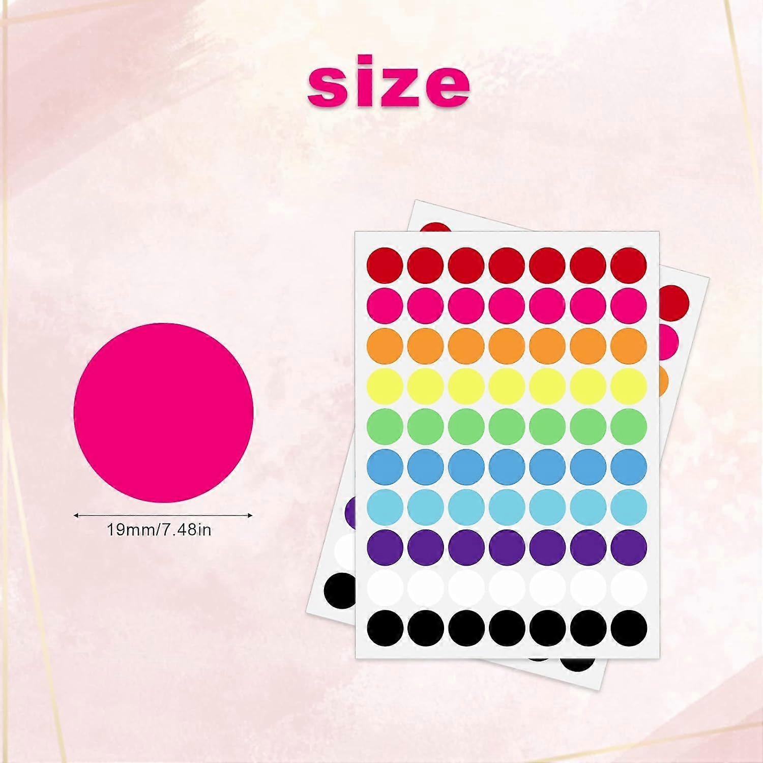 Color Coded Label Sticker, 1050pcs Round Color Coding Stickers Dot