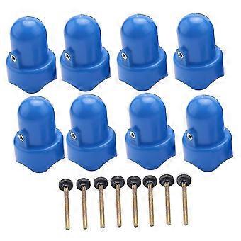 1.5 Inch Diameter Trampoline Enclosure Pole Cap With Screw Thumb, 8 Pieces, Blue
