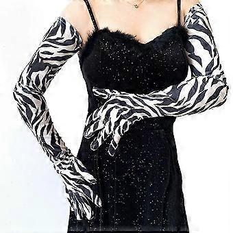 Women's Leopard Print Long Evening Gloves for Nightclub & Opera - Stage Performance Dress Gloves 26-27