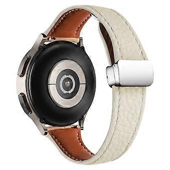Voor Samsung Galaxy Watch3 45 mm / horloge 46 mm leren band 22 mm lychee-textuurband met vouwgesp
