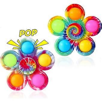 Winter promotie, Pop Fidget Spinner Pack, partij gunst Tie Dye eenvoudige Fidget speelgoed, Push Bubble Fidget Popper Spin