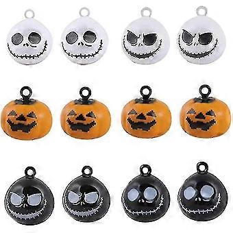 12pcs Halloween Decoration Pendants Pumpkin Ghost Skull Bells for Dog Cat Collar Jewelry