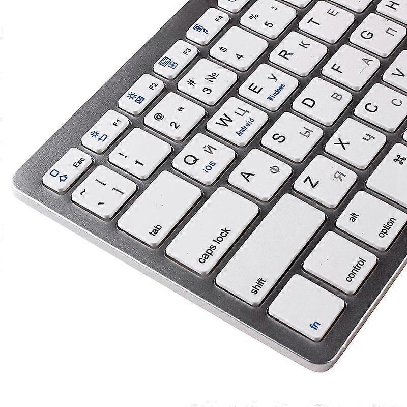 Popular Russian Keyboard Ultra-Thin Wireless Bluetooth compatible with Android Windows Tablet / Laptop -White