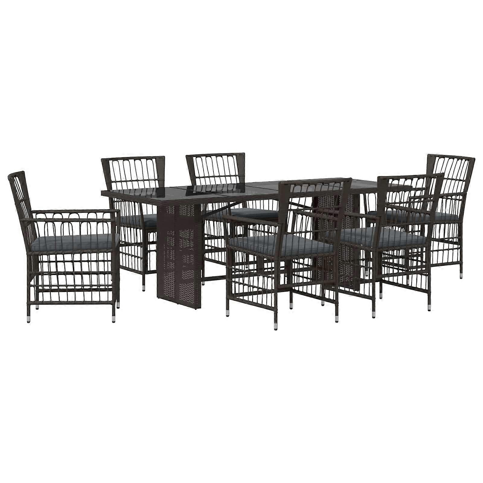 vidaXL Buiten eettafelset poly rattan
