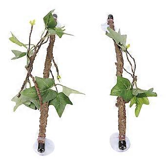 Dekoration für Terrarien in Form von Winkelzweigen für Reptilien mit Vögeln für Amphibien, Eidechsen und Greifschlangen