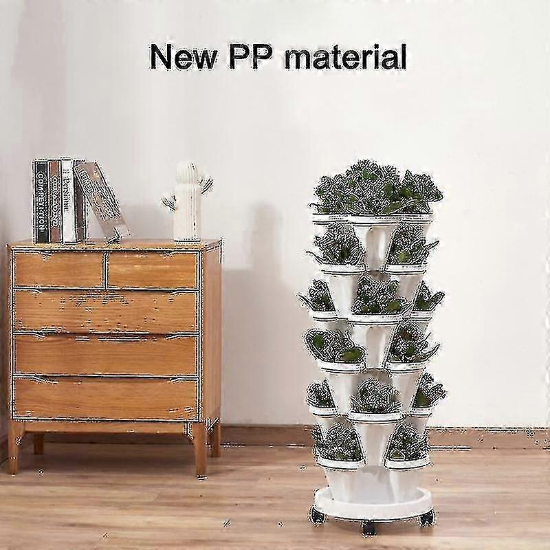 Stack-up Type Plastic Stackable Vertical Flower Pot, Stereoscopic Stackable Plant Flower Pot